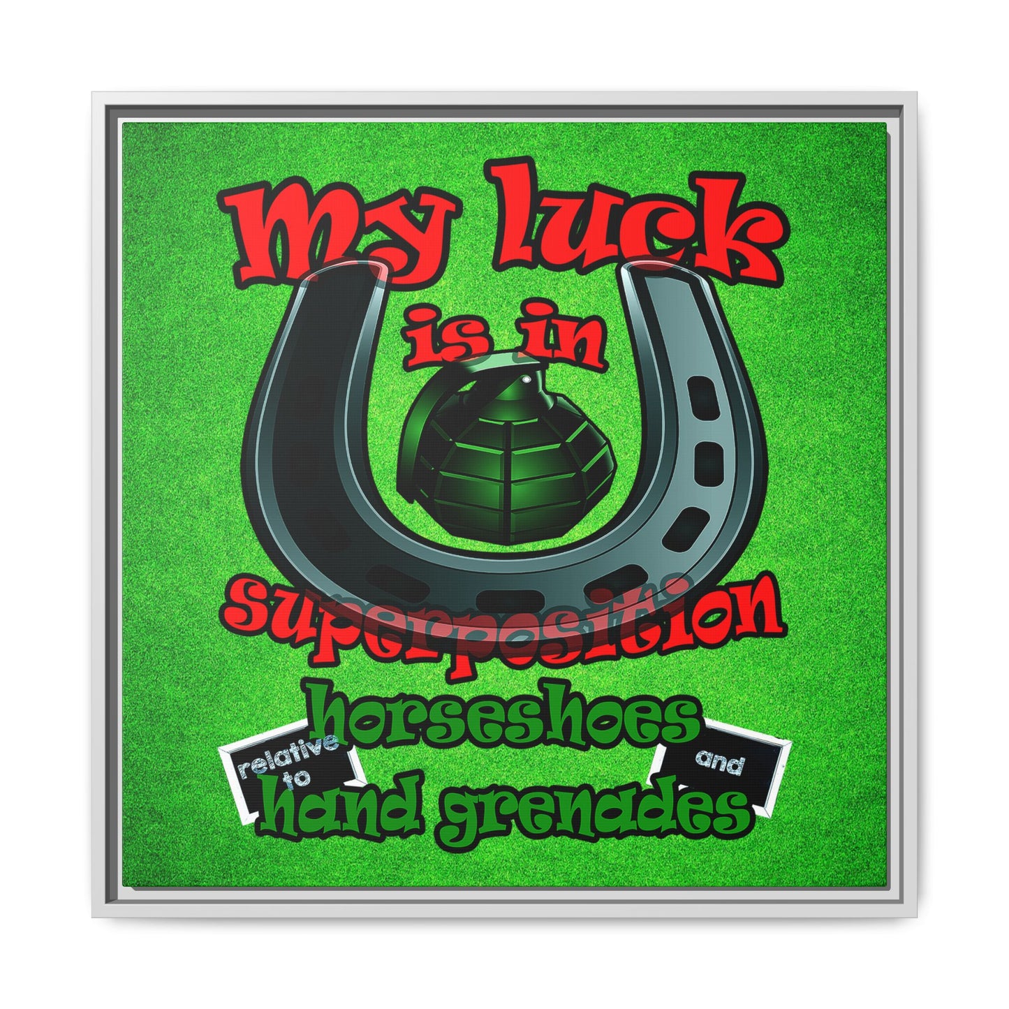 my luck - framed canvas art (green turf)