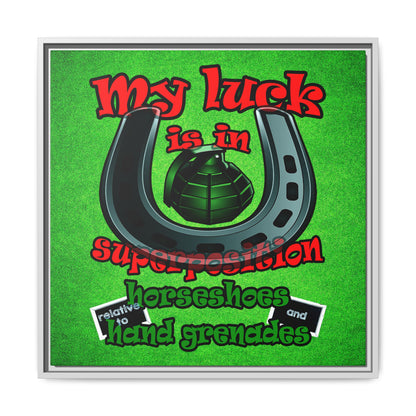 my luck - framed canvas art (green turf)