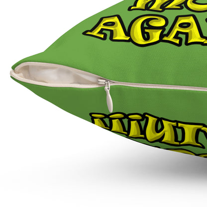 shoot the moon again - Spun Polyester Square Pillow - (green)
