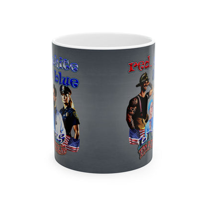 rw&b lives matter - White Mug (grey-light grey)