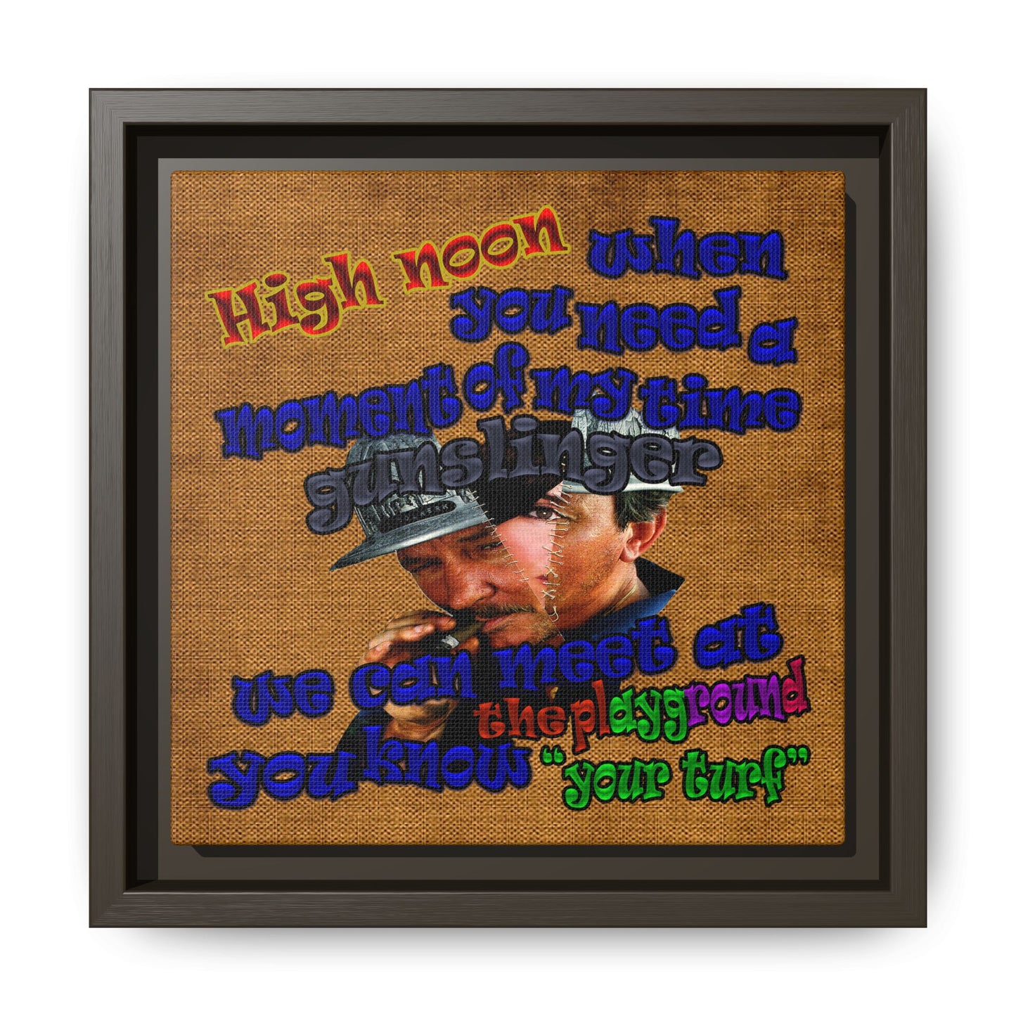 high noon - framed canvas art (brown papyrus)