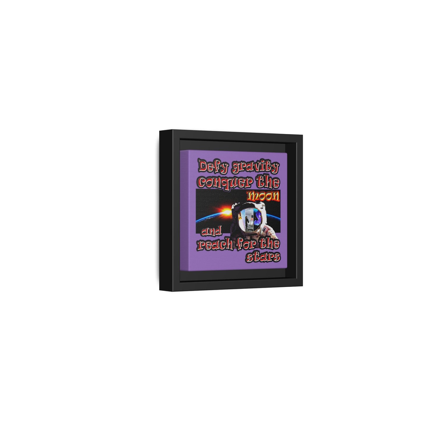 defy conquer reach - framed canvas art (light purple)
