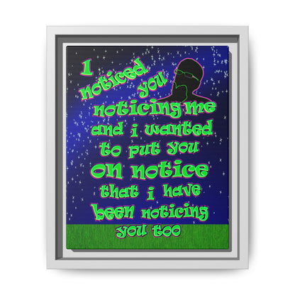 noticed you noticing - framed canvas art ('snoops' background)