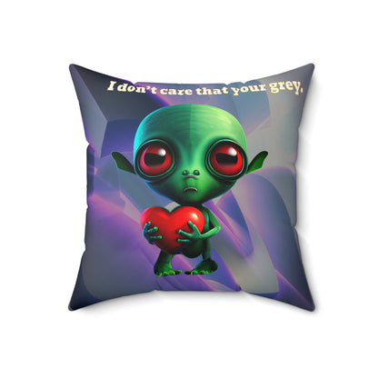 I don't care that your grey - Faux Suede Square Pillow - (grey-pink wave)