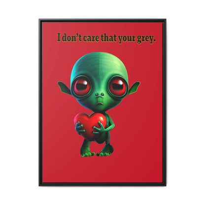 I don't care that your grey - framed canvas art (dark red)
