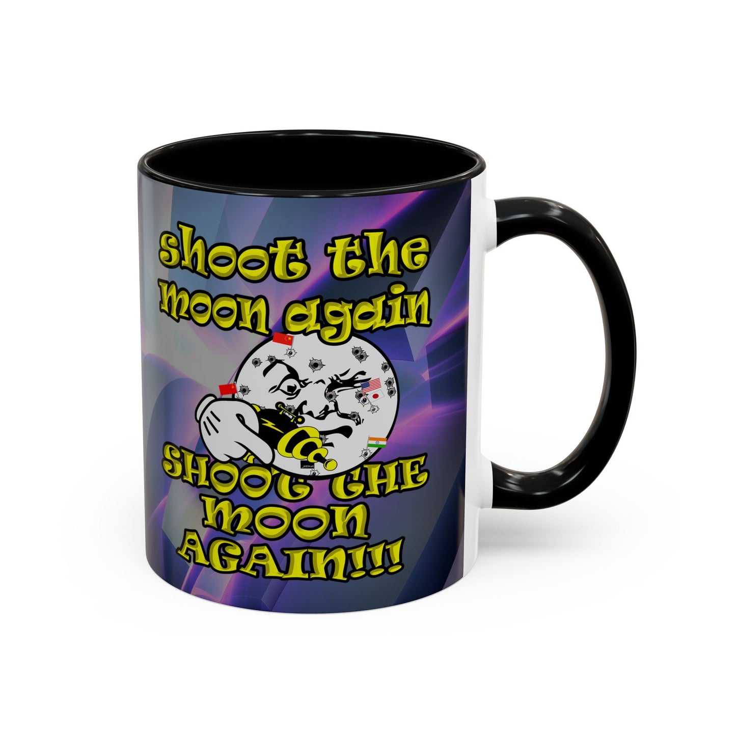 shoot the moon again - Accent Mug (grey-pink wave)