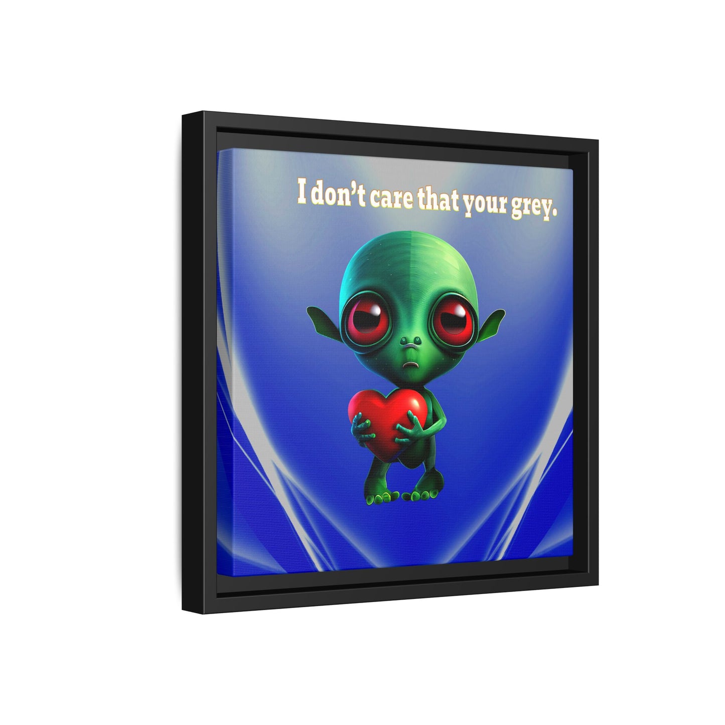 I don't care that your grey - framed canvas art (blue-white wave)