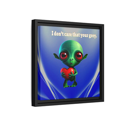 I don't care that your grey - framed canvas art (blue-white wave)