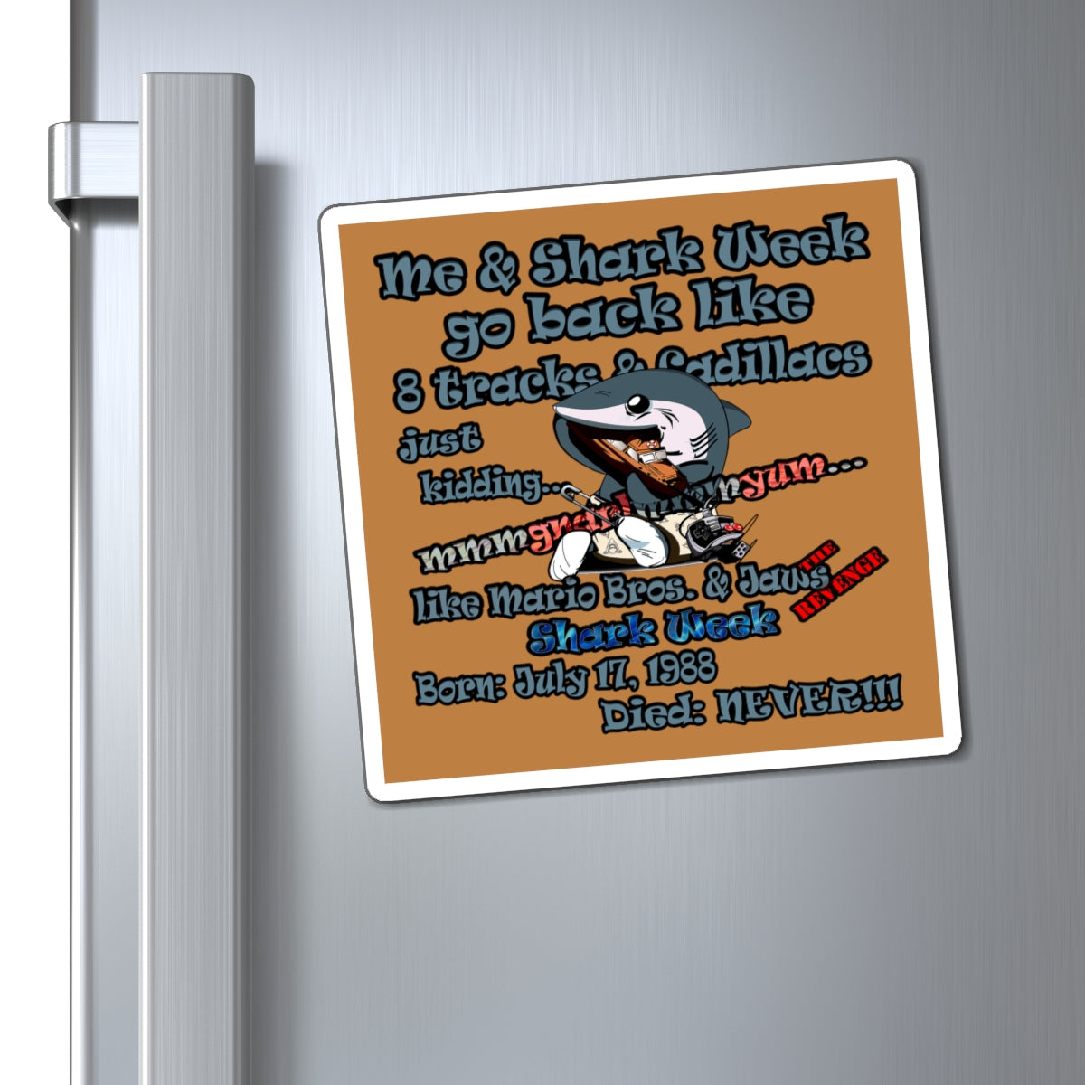 shark week - Magnets - (light brown)