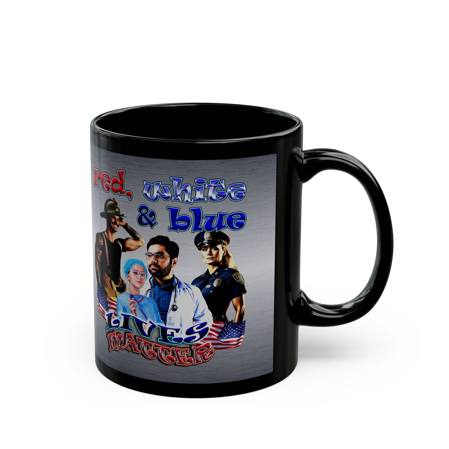 rw&b lives matter - Black Mug (brushed nickel)