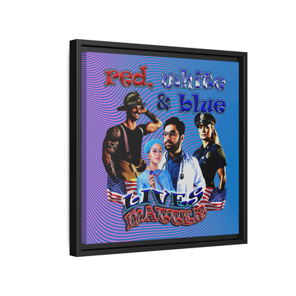 rw&b lives matter - framed canvas art (light blue-purple wave)