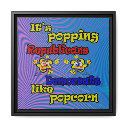 popping like popcorn - framed canvas art (light blue-purple wave)