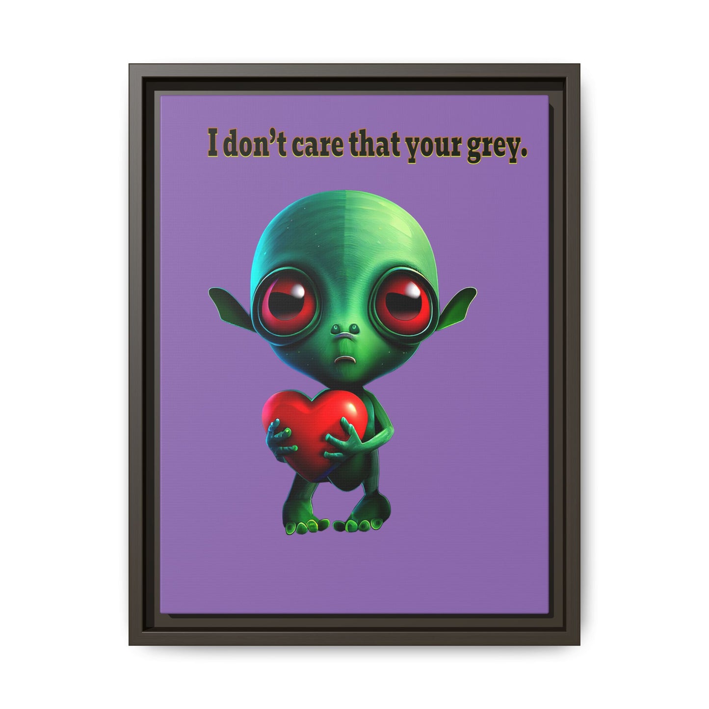 I don't care that your grey - framed canvas art (light purple)
