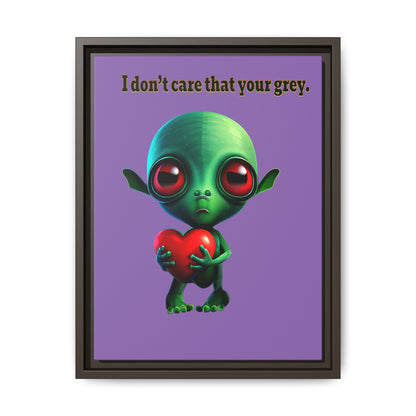 I don't care that your grey - framed canvas art (light purple)