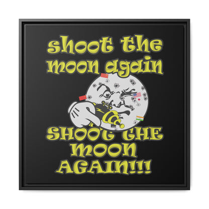 shoot the moon again - framed canvas art (black)