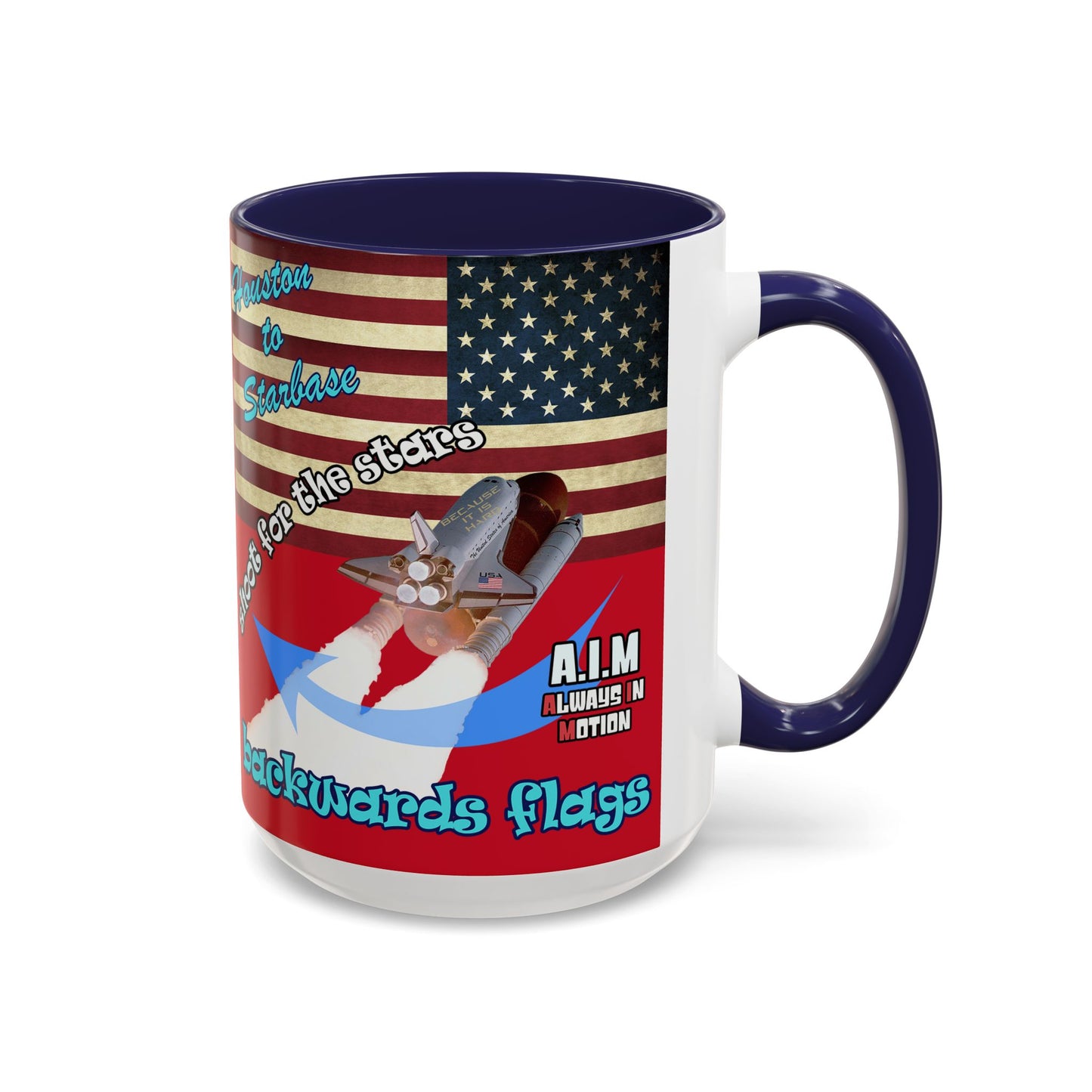 shoot for the stars - Accent Mug (dark red)