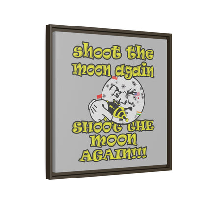 shoot the moon again - framed canvas art (light grey)