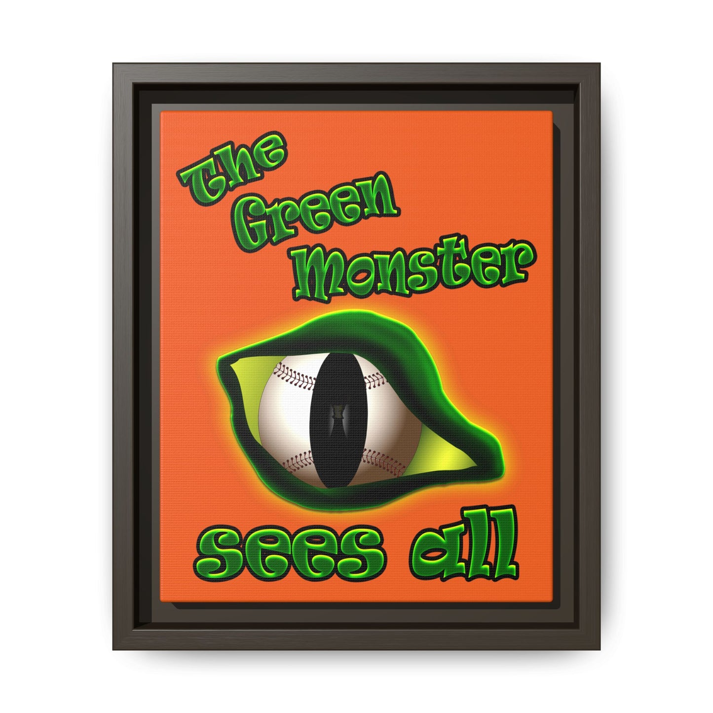 green monster - framed canvas art (orange)
