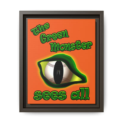 green monster - framed canvas art (orange)