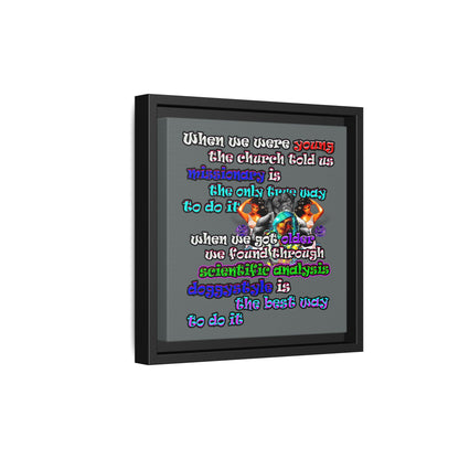 doggystyle - framed canvas art (dark grey)