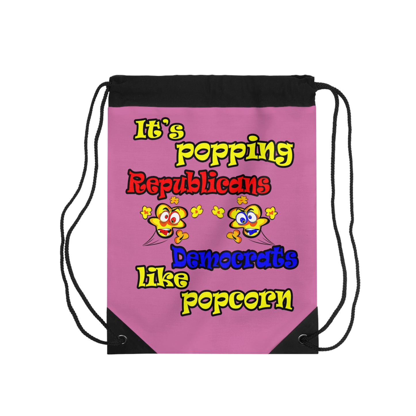 popping like popcorn - Drawstring Bag (light pink)