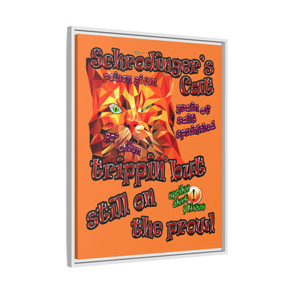 schrodinger's cat - framed canvas art (crusta)