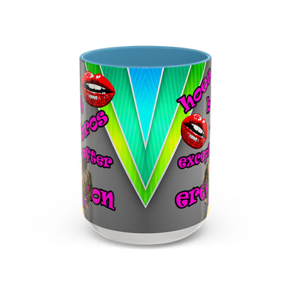 hoes b4 bros - Accent Mug (rainbow split)