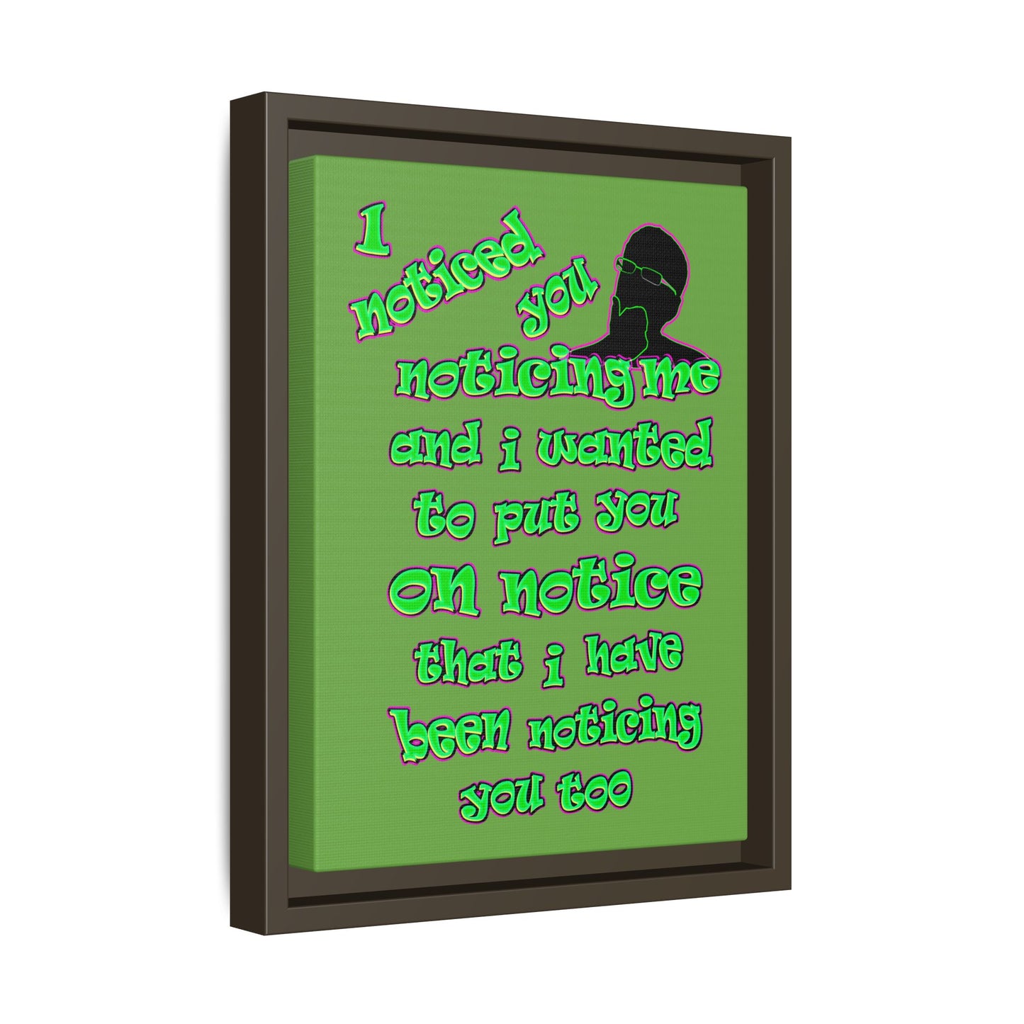 noticed you noticing - framed canvas art (green)