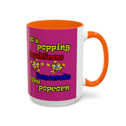 popping like popcorn - Accent Mug (pink)
