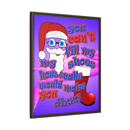 santa's shoes - framed canvas art (purple-pink wave)