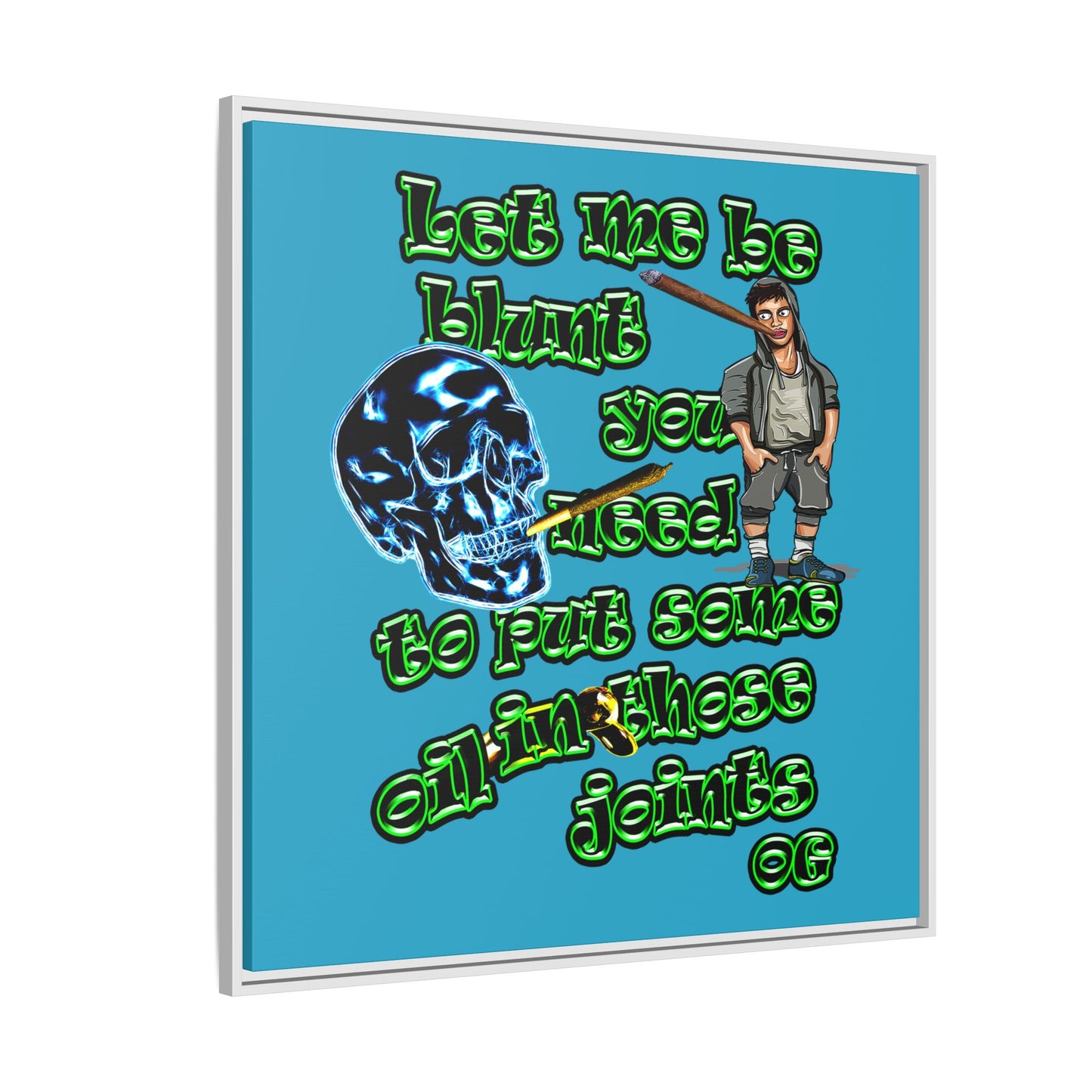og - framed canvas art (turquoise)