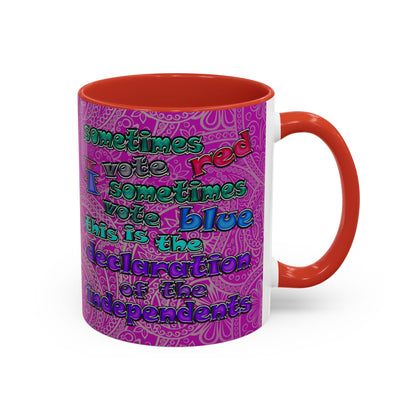 declaration of the independents - Accent Mug (pink swirl)