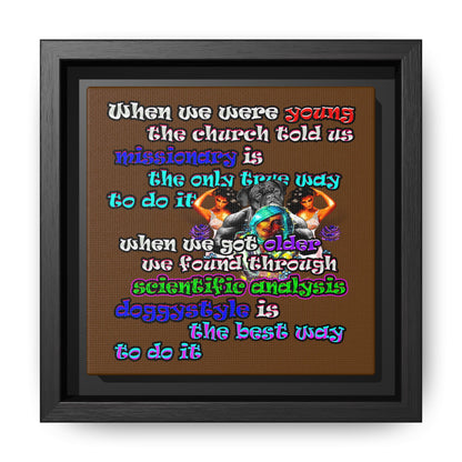 doggystyle - framed canvas art (brown)