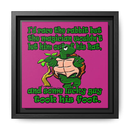 turtle race - framed canvas art (pink)