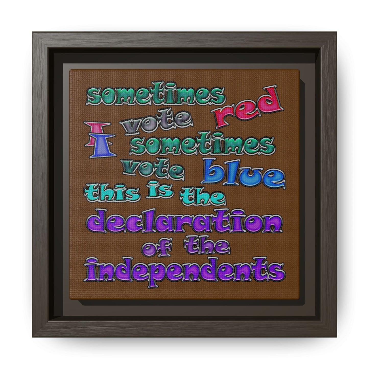 declaration of the independents - framed canvas art (brown)