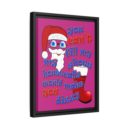 santa's shoes - framed canvas art (pink)