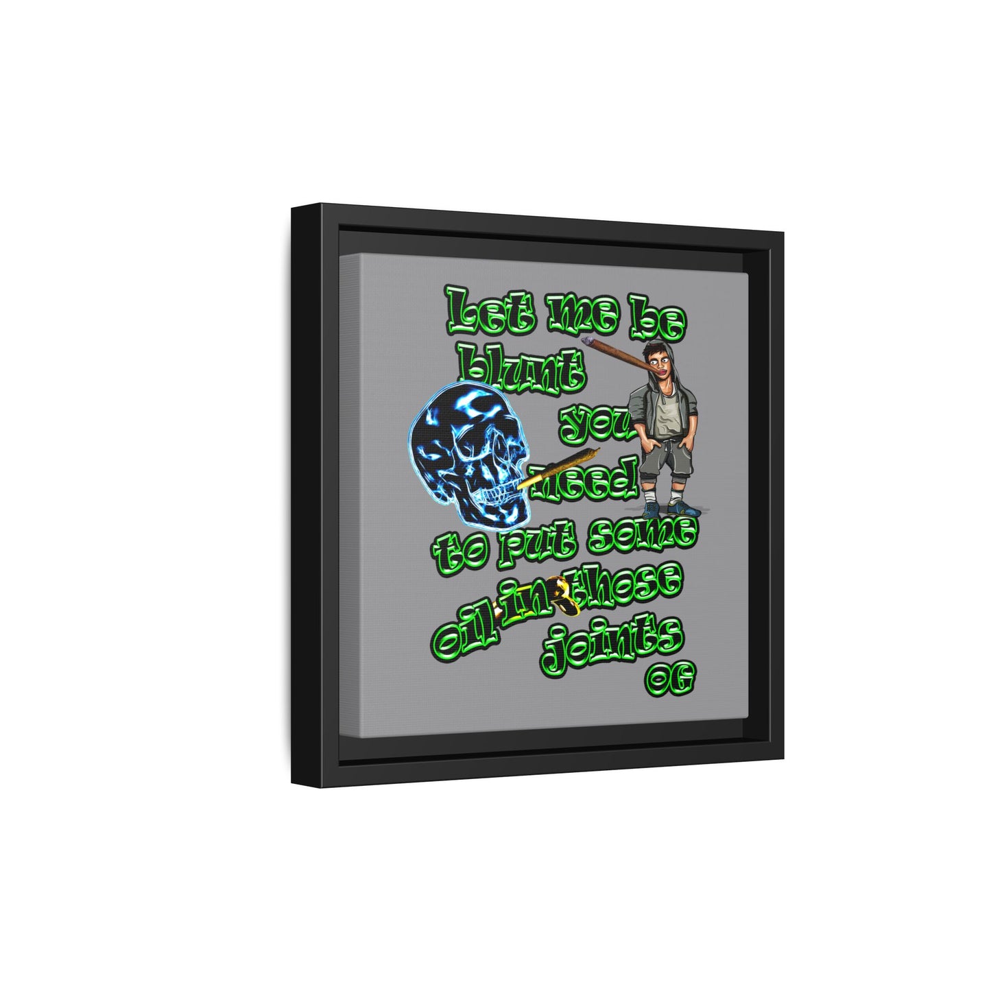 og - framed canvas art (grey)