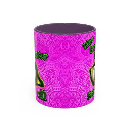 green monster - Accent Mug (pink swirl)