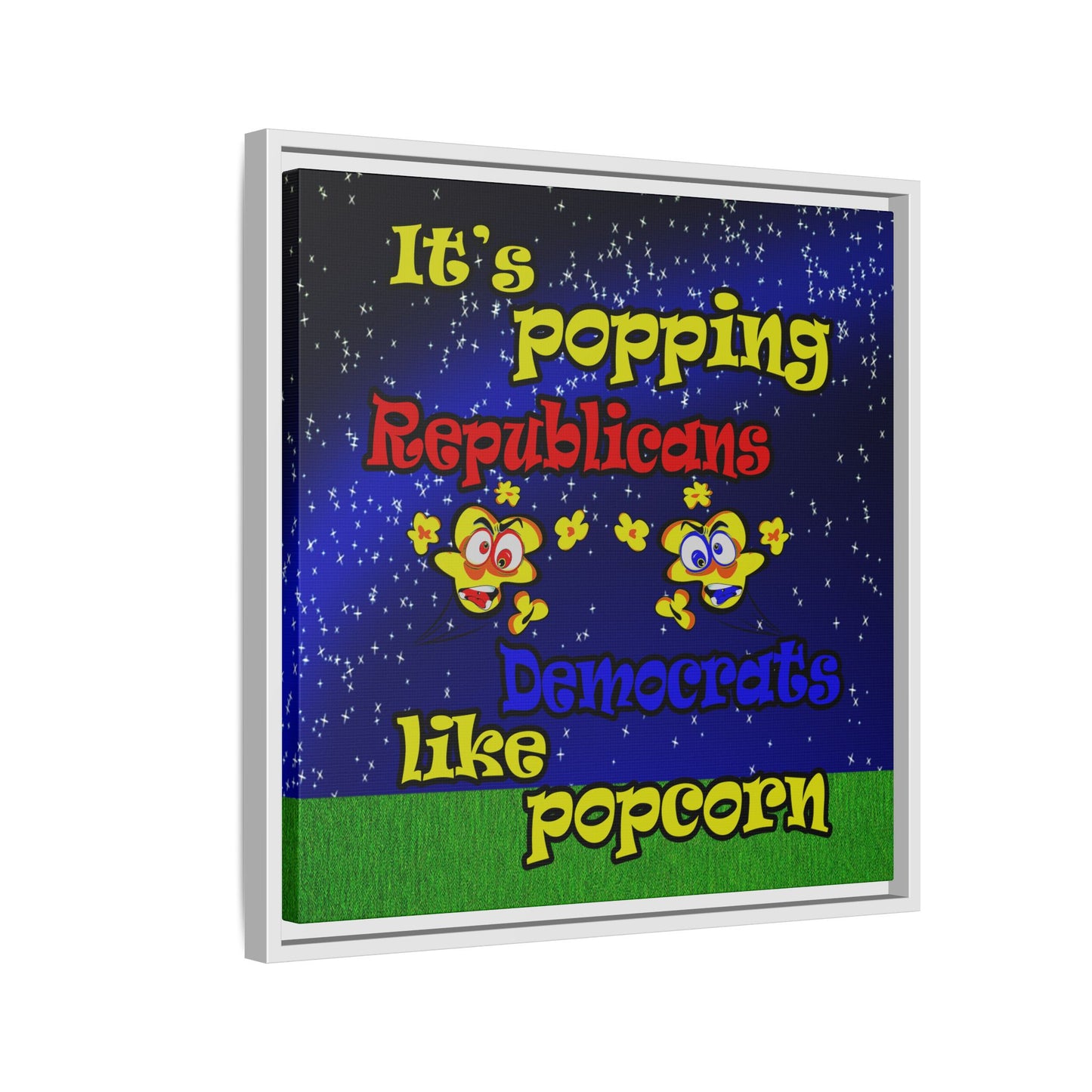 popping like popcorn - framed canvas art ('snoops' background)