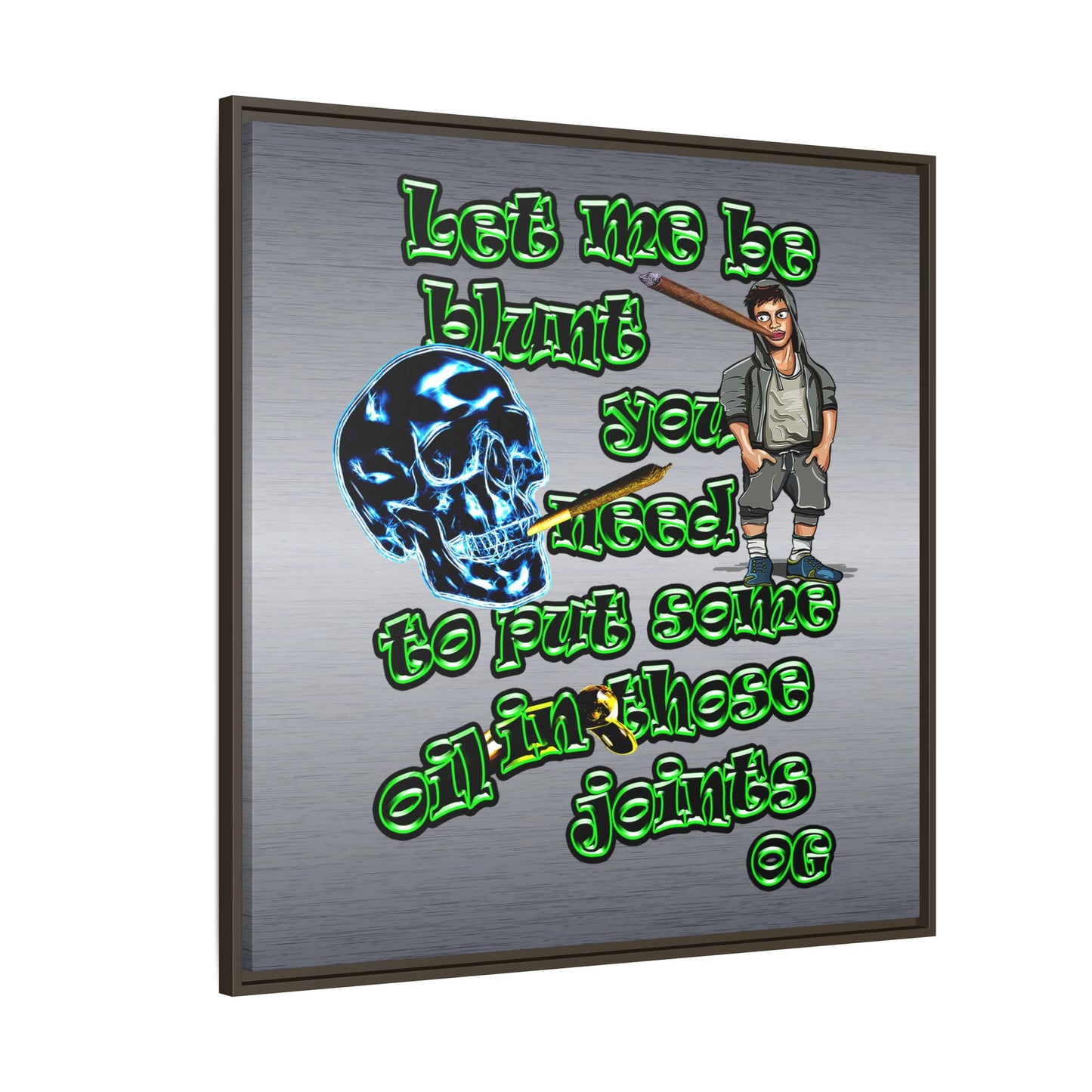og - framed canvas art (brushed nickel)