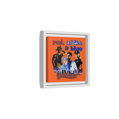 rw&b lives matter - framed canvas art (orange)
