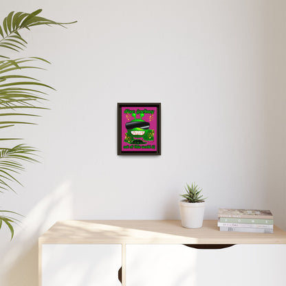 disc jockey - framed canvas art (pink)