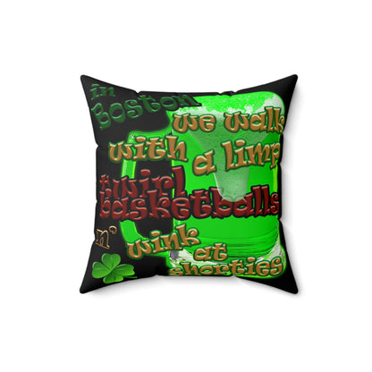 celtics logo - Spun Polyester Square Pillow - (black)