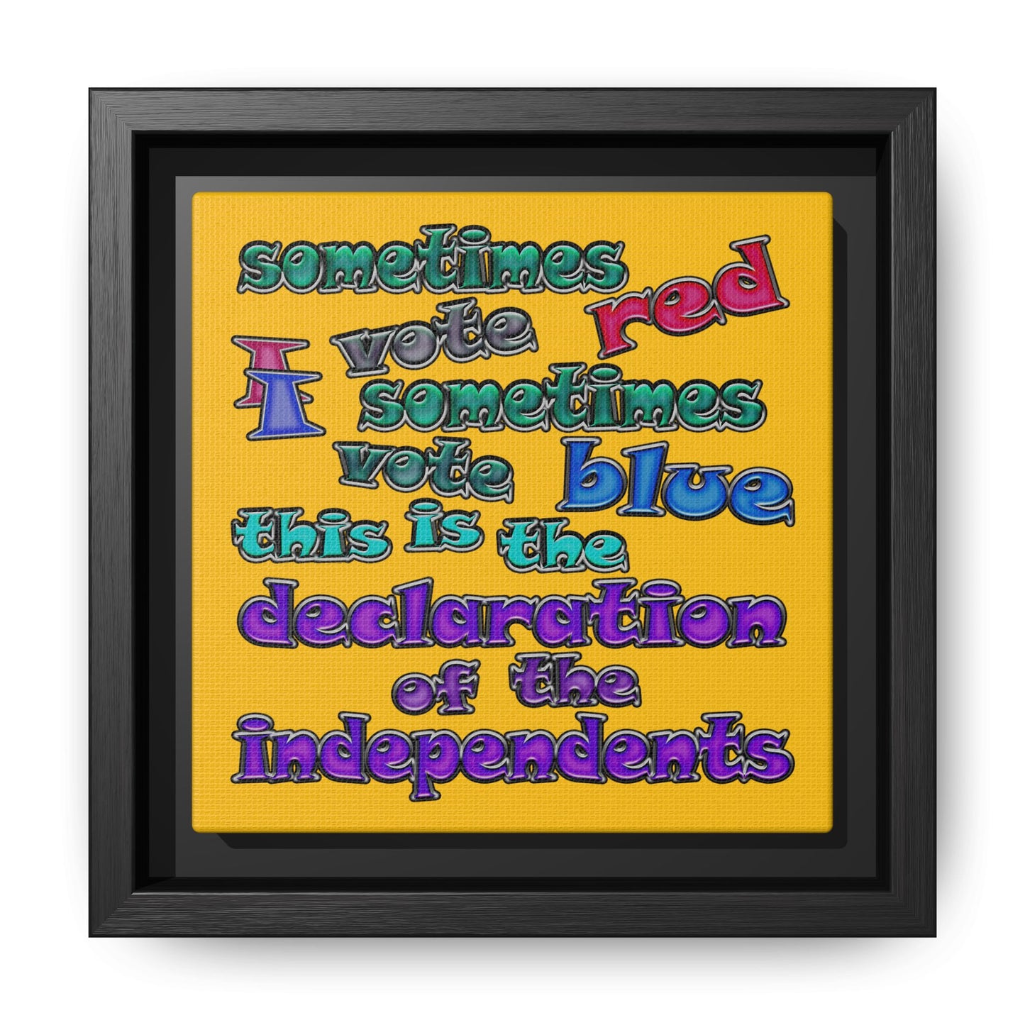 declaration of the independents - framed canvas art (yellow)