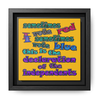declaration of the independents - framed canvas art (yellow)