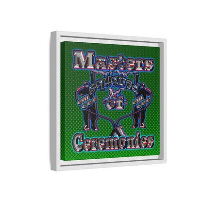 em cee squared - framed canvas art (logo green)