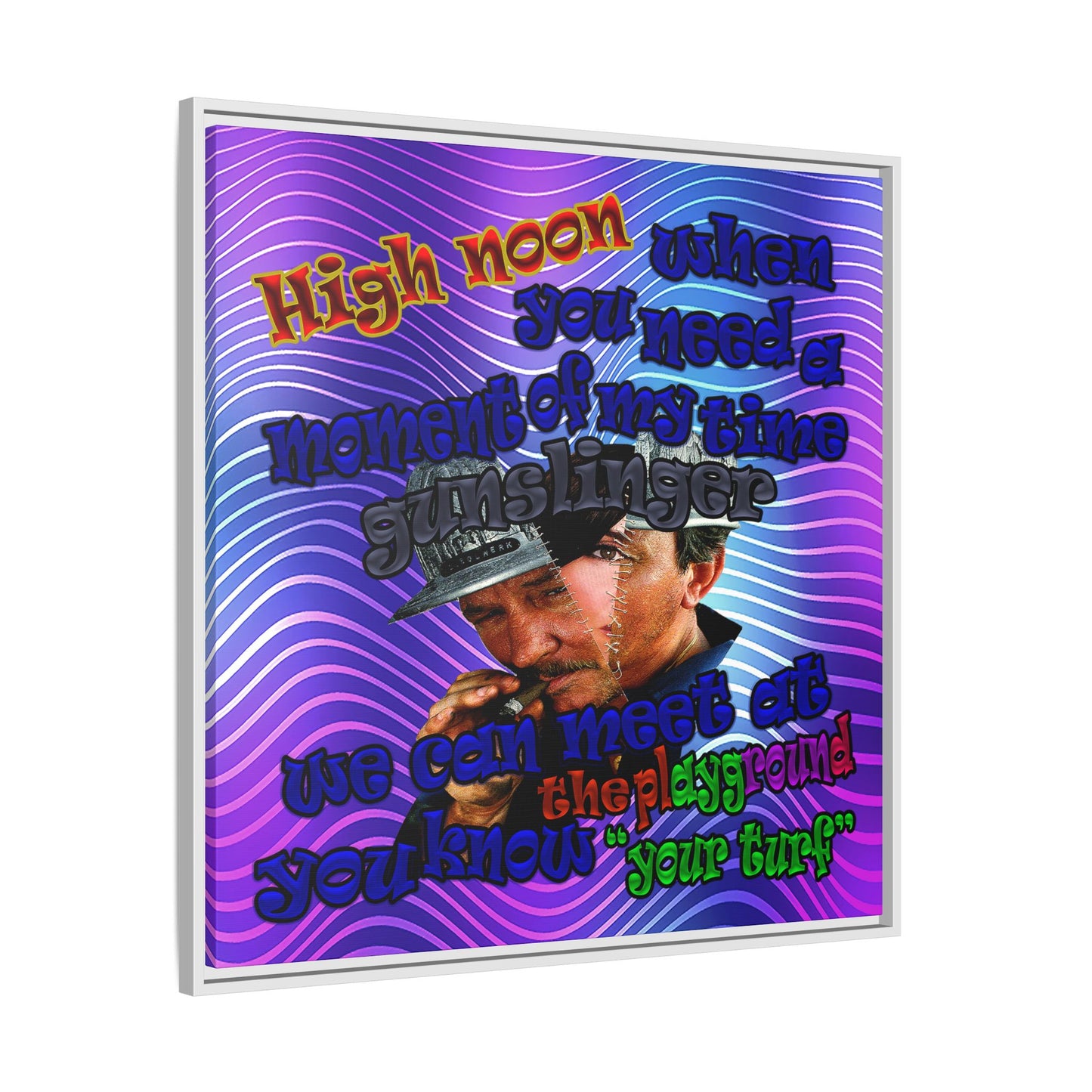 high noon - framed canvas art (purple wave)