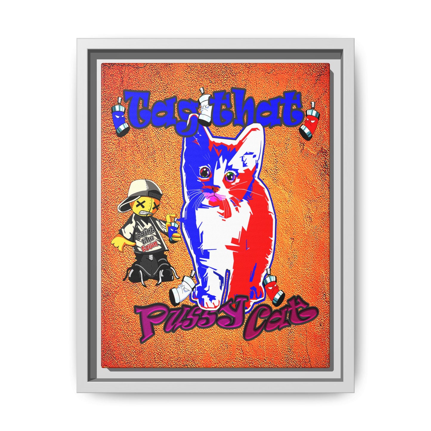 tag that - framed canvas art (burnt orange)