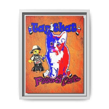 tag that - framed canvas art (burnt orange)