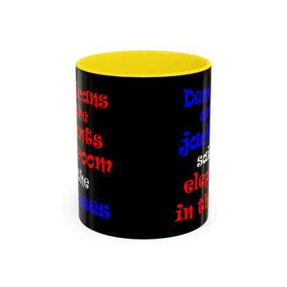 donkeys and elephants - Accent Mug (black)